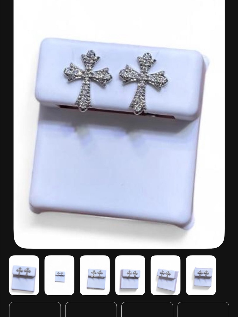 Cross Moissanite Stud Earings